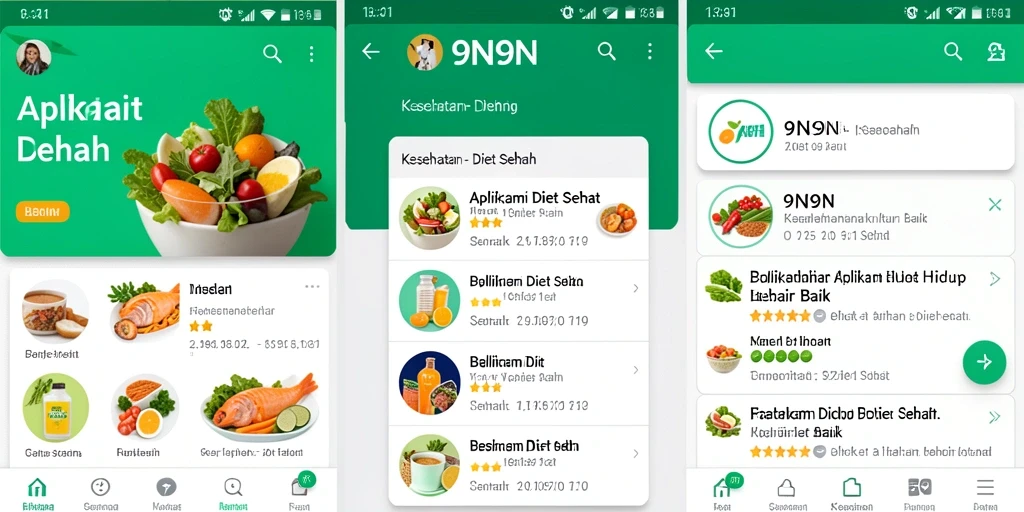 Tampilan antarmuka 9N9N yang menarik dan fungsional untuk Diet Sehat.