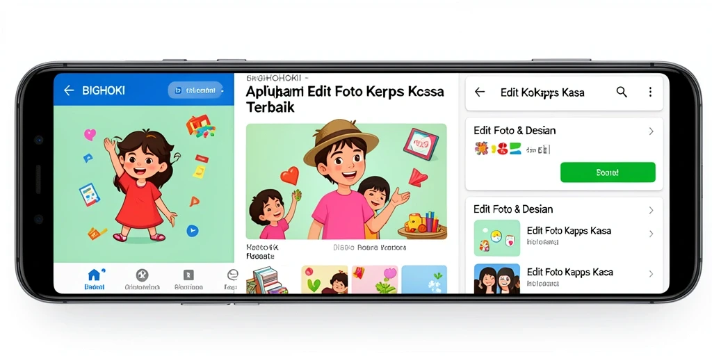 Tampilan antarmuka aplikasi BIGHOKI untuk Edit Foto Kertas Kaca.