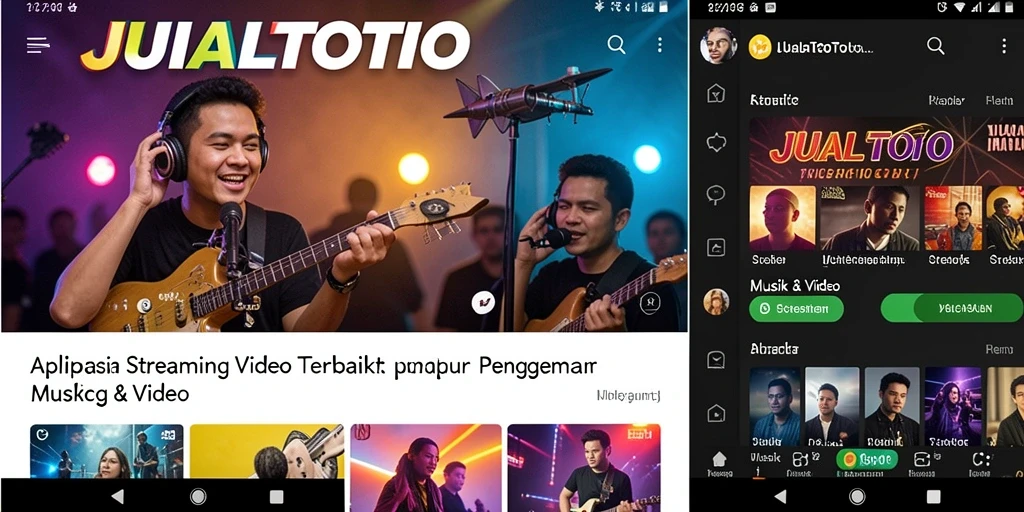 Antarmuka pengguna JUALTOTO menampilkan berbagai pilihan video streaming.
