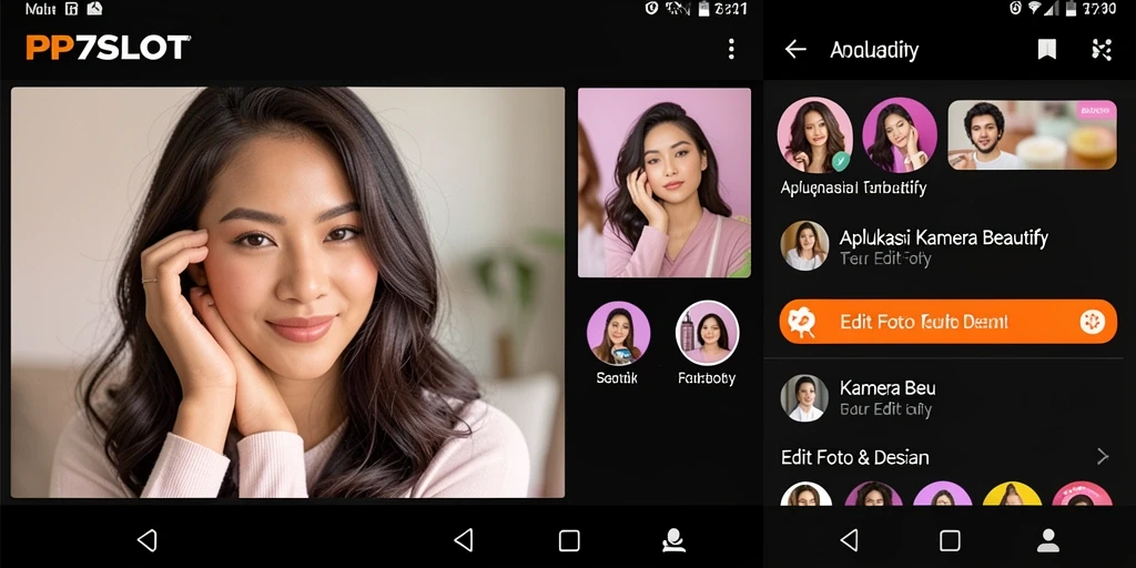 Tampilan antarmuka canggih PP7SLOT untuk pengeditan foto.