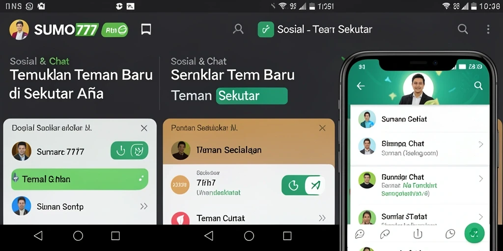 Antarmuka SUMO777 yang modern dan menarik untuk mencari teman.