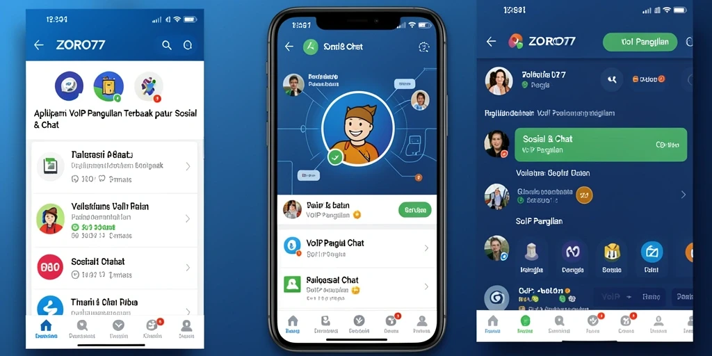 Antarmuka pengguna ZORO77 untuk VoIP Panggilan yang sederhana dan efisien.